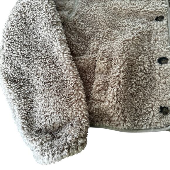 Hollister Women's Sherpa Jacket Biker Silhouette 
Light Brown Cozy Fall Size XS - Picture 2 of 12